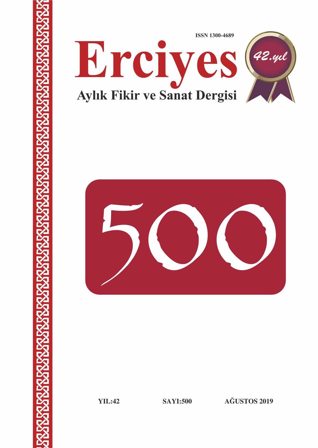 ERCİYES dergisi 500. sayısı
